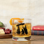 UFO Whiskey Glass - Fun Black Rocks Glass with Original Artwork, 10 Oz Capacity - Rocks Glass - Two Little Fruits - Two Little Fruits