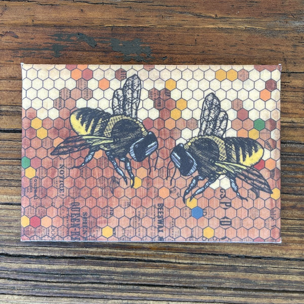 Unique 1890 Bees Fridge Magnet - Durable, Weather - Resistant Art Magnet for Kitchen Decor - Fridge Magnets - Two Little Fruits - Two Little Fruits