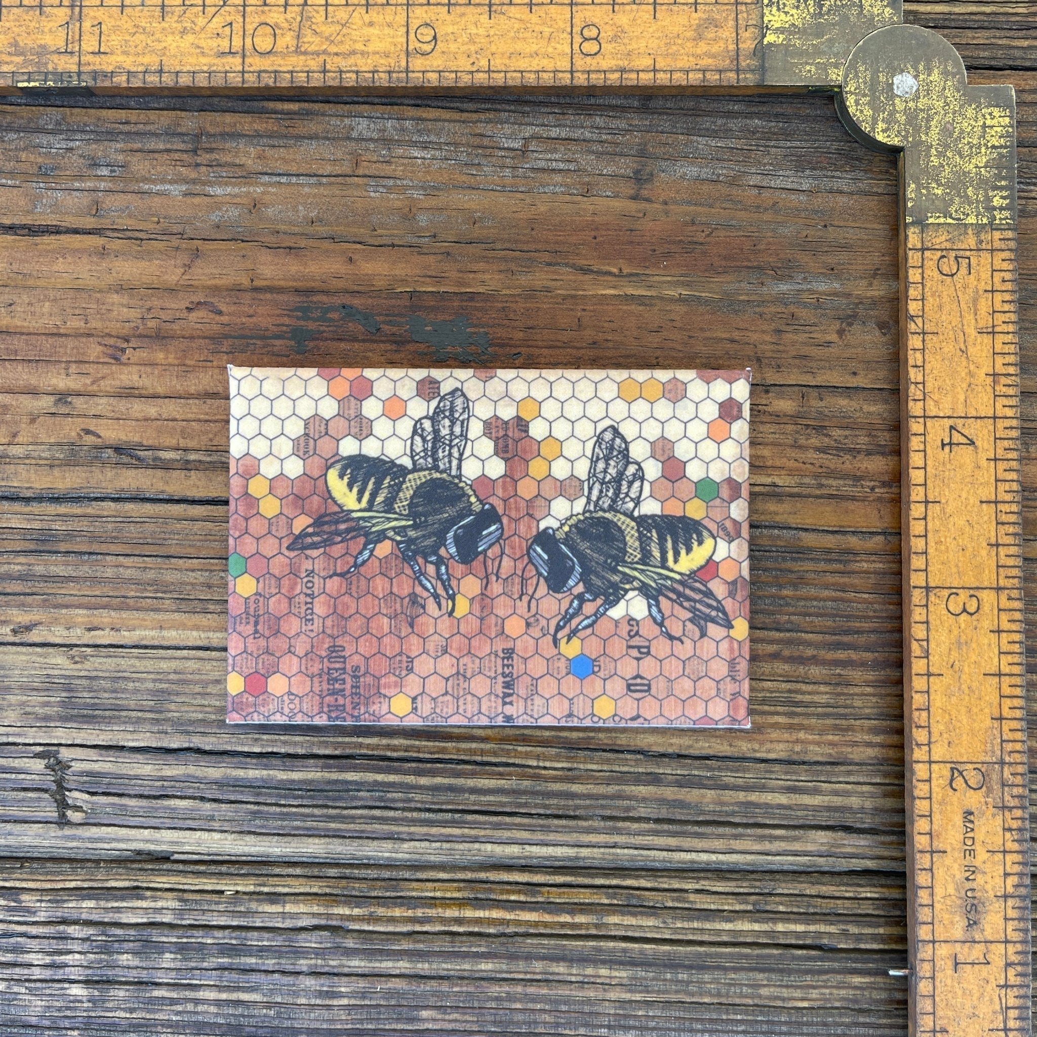 Unique 1890 Bees Fridge Magnet - Durable, Weather - Resistant Art Magnet for Kitchen Decor - Fridge Magnets - Two Little Fruits - Two Little Fruits