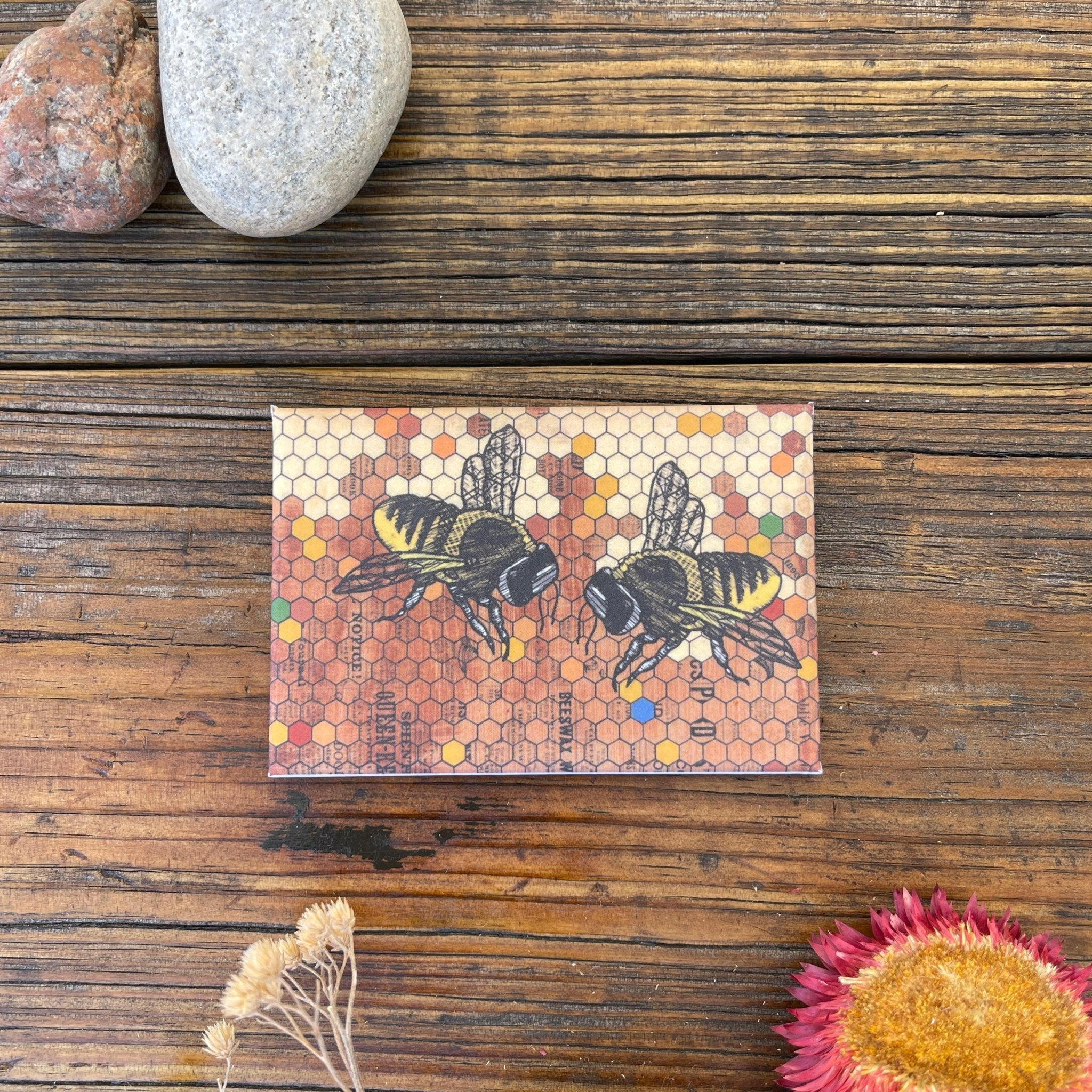 Unique 1890 Bees Fridge Magnet - Durable, Weather - Resistant Art Magnet for Kitchen Decor - Fridge Magnets - Two Little Fruits - Two Little Fruits
