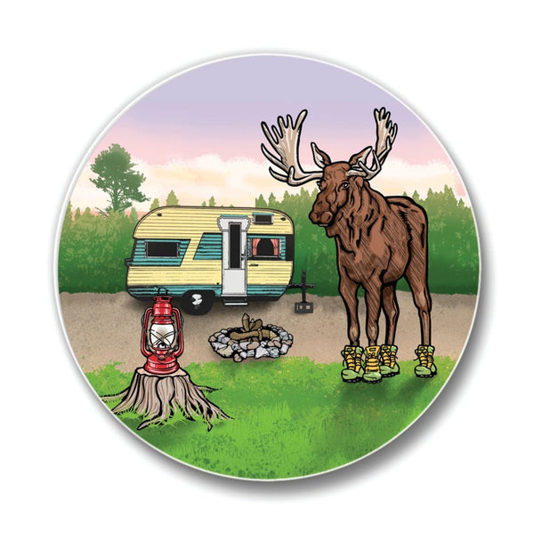 Unique Coaster Designs - Moose Ceramic Coaster with Cork Backing, 4" Diameter - Coasters - Two Little Fruits - Two Little Fruits