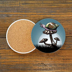 Unique Coffee Table Coasters - Colorful 4" Diameter Mushroom Ceramic Design by Two Little Fruits - Coasters - Two Little Fruits - Two Little Fruits