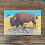 Fridge Decor: Buffalo Decorative Art illustrated fridge magnet by Two Little Fruits