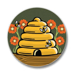 Unique Gift Coasters - Colorful 4" Honeybee Ceramic Drink Coasters by Two Little Fruits - Coasters - Two Little Fruits - Two Little Fruits