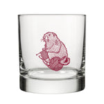 Unique Knitting Rocks Glass with Mauve Marmot Design – Perfect Gift for Knitting Lovers - Rocks Glass - Two Little Fruits - Two Little Fruits