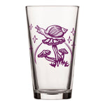 Unique Mushroom Pint Glass with Purple Snail Design - 16 Fl Oz Durable Beer Glass - Pint Glass - Two Little Fruits - Two Little Fruits