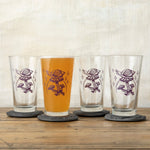 Unique Mushroom Pint Glass with Purple Snail Design - 16 Fl Oz Durable Beer Glass - Pint Glass - Two Little Fruits - Two Little Fruits