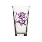 Unique Mushroom Pint Glass with Purple Snail Design - 16 Fl Oz Durable Beer Glass - Pint Glass - Two Little Fruits - Two Little Fruits