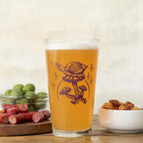 Unique Mushroom Pint Glass with Purple Snail Design - 16 Fl Oz Durable Beer Glass - Pint Glass - Two Little Fruits - Two Little Fruits