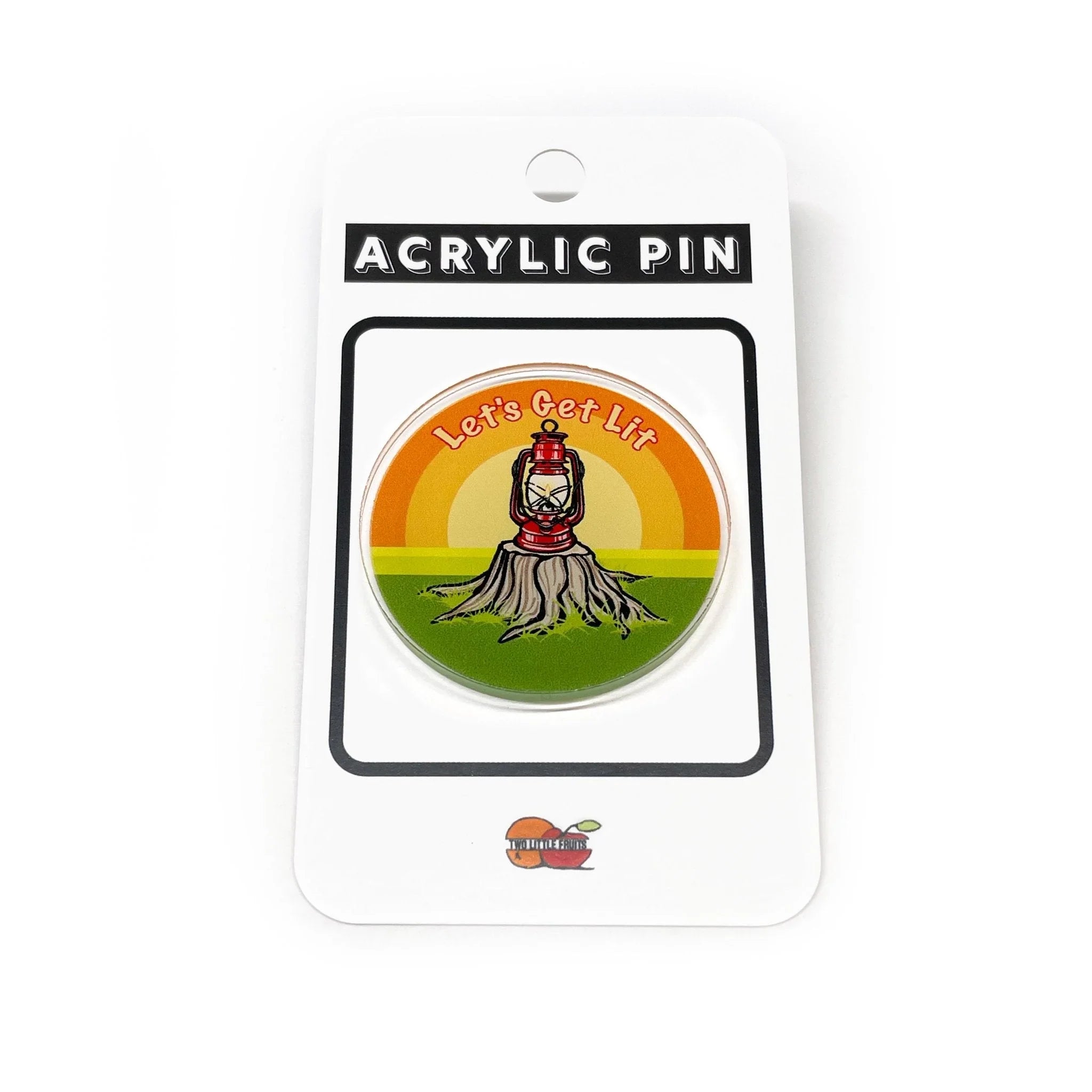 Unique Pins For Jackets: Let's Get Lit Lantern Acrylic Pin – 1.25 Inches With Rubber Clutch - Acrylic Pin - Two Little Fruits - Two Little Fruits