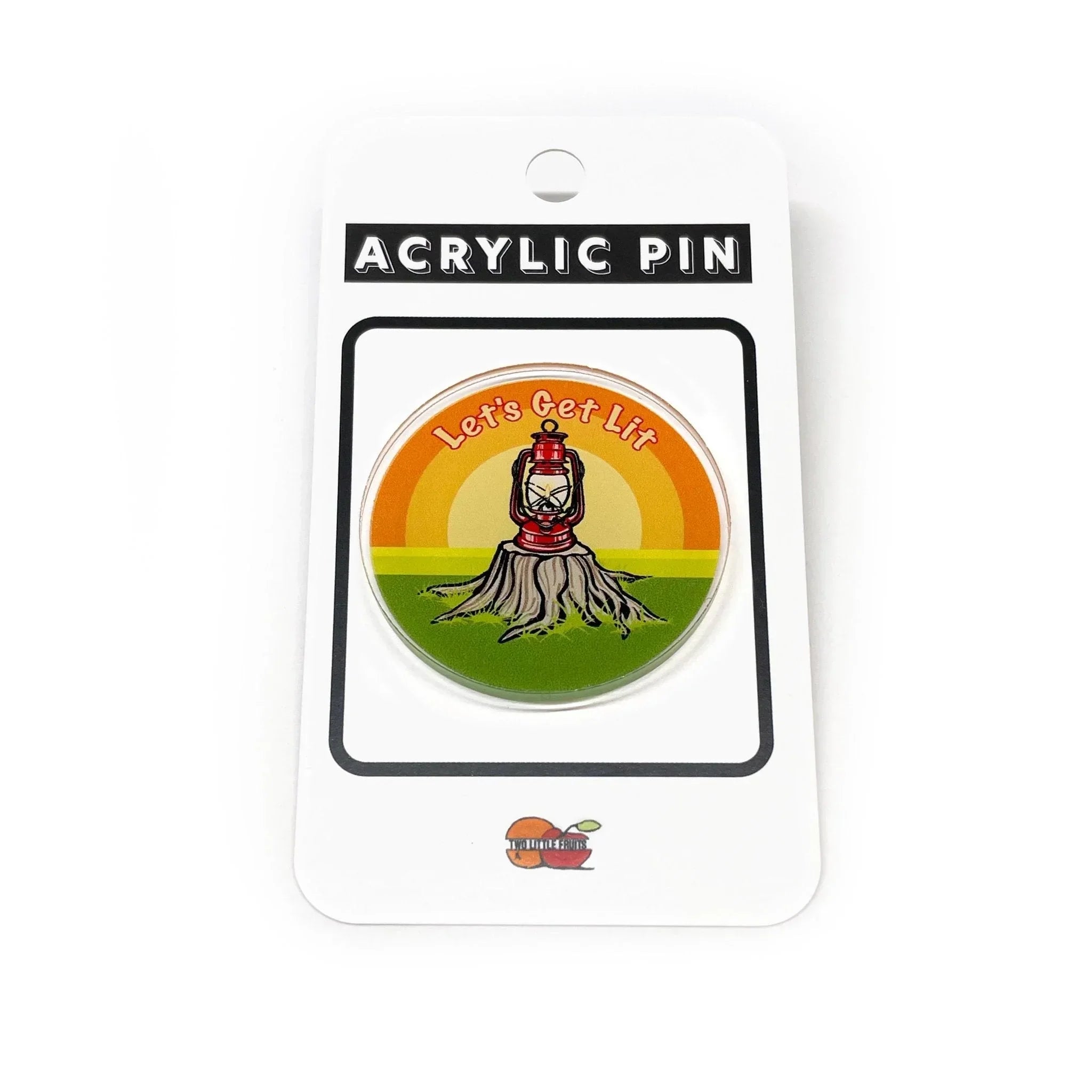 Pins For Jackets: Let's Get Lit Lantern Acrylic illustrated acrylic pin by Two Little Fruits