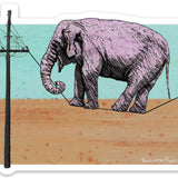 Unique Walk the Line Elephant Vinyl Sticker - Durable, Weatherproof, Fun Decal for Personal Flair - Sticker - Two Little Fruits - Two Little Fruits