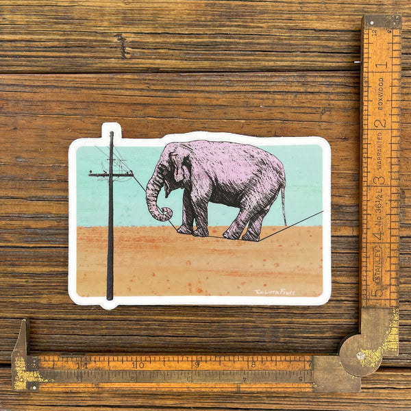 Unique Walk the Line Elephant Vinyl Sticker - Durable, Weatherproof, Fun Decal for Personal Flair - Sticker - Two Little Fruits - Two Little Fruits