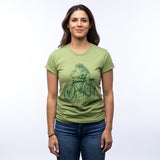 Unisex Frog Shirt - Eco - Friendly Toadster Design on Soft Heather Green Tee - Tee Shirts - Two Little Fruits - Two Little Fruits