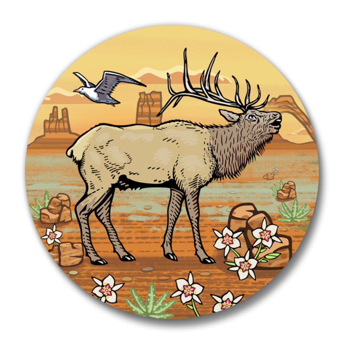 Utah Elk Bottle Opener with Magnetic Cap Catcher - Slim, Durable, Weather - Resistant Design - Soft Matte Bottle Openers - Two Little Fruits - Two Little Fruits