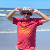 Wanna Burn One? Campfire Graphic T-Shirt - Unisex Red Tee with Eco - Friendly Ink - Tee Shirts - Two Little Fruits - Two Little Fruits