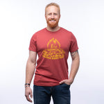 Wanna Burn One? Campfire Graphic T-Shirt - Unisex Red Tee with Eco - Friendly Ink - Tee Shirts - Two Little Fruits - Two Little Fruits