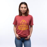 Wanna Burn One? Campfire Graphic T-Shirt - Unisex Red Tee with Eco - Friendly Ink - Tee Shirts - Two Little Fruits - Two Little Fruits