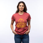 Wanna Burn One? Campfire Graphic T-Shirt - Unisex Red Tee with Eco - Friendly Ink - Tee Shirts - Two Little Fruits - Two Little Fruits