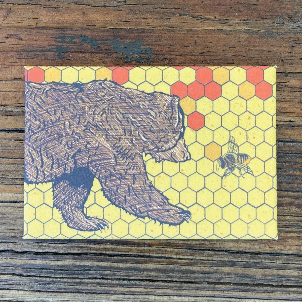 Bear illustrated fridge magnet by Two Little Fruits