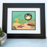 Whimsical Blowfish Art Print - High Quality 8x10 or 11x14 Size, Perfect for Framing - Paper Prints - Two Little Fruits - Two Little Fruits