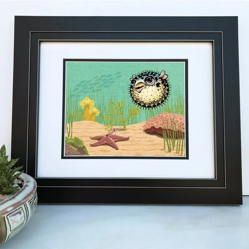 Blowfish illustrated art print by Two Little Fruits