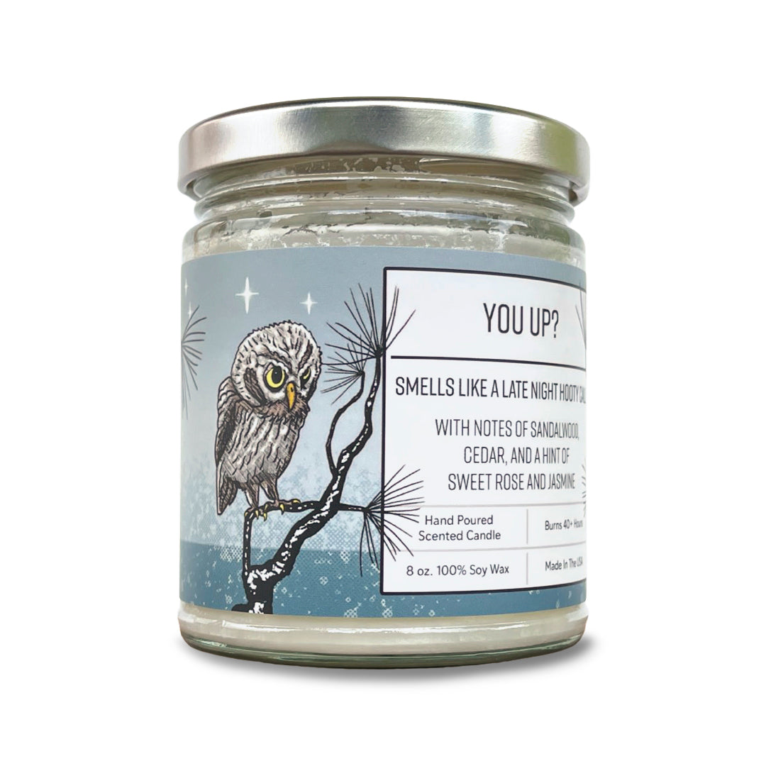 You Up? Owl Soy Candle, Soy Candles - Two Little Fruits